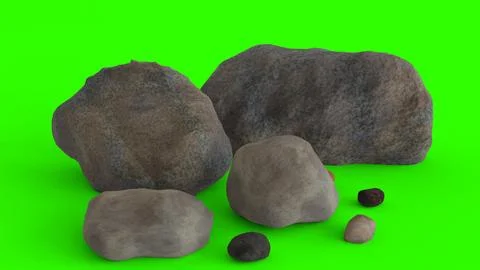 River rocks with green background Illustrazione stock
