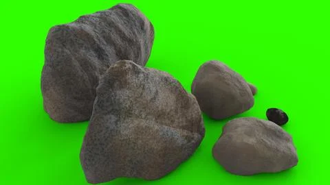 River rocks with green background イラスト素材
