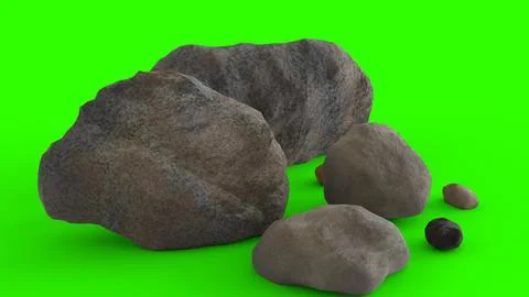 River rocks with green background イラスト素材