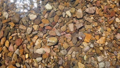 River rocks under water with reflections Stock Footage 106113313