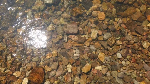 River rocks under water with reflections | Stock Video | Pond5