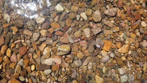 River rocks under water with reflections Stock Footage 106204494