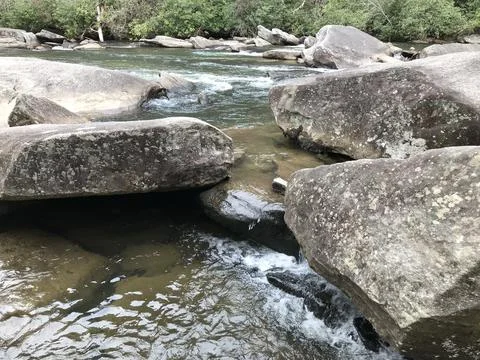 River Rocks with waterfall Stock Photos