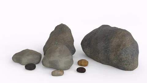 River rocks with white background イラスト素材