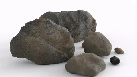 River rocks with white background イラスト素材