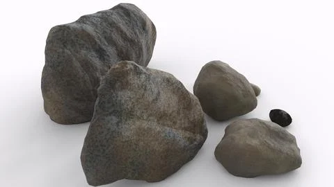 River rocks with white background イラスト素材