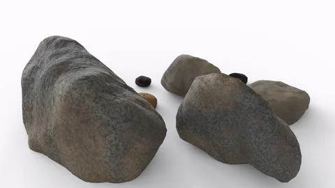 River rocks with white background イラスト素材