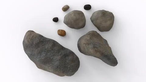 River rocks with white background Illustrazione stock