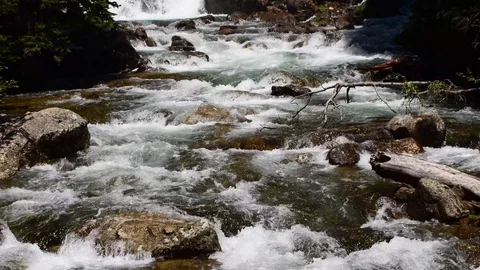 River rolling over rocks Stock Footage 128160063