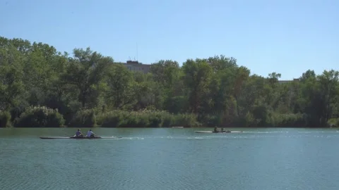 River Rowing Competitions Stock Footage 139231373