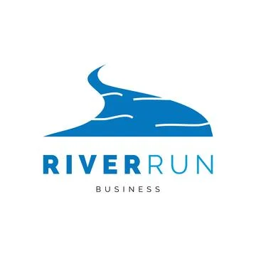 River run icon logo design inspiration Stock Illustration