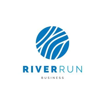 River run icon logo design inspiration Stock Illustration
