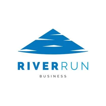 River run icon logo design inspiration Stock Illustration