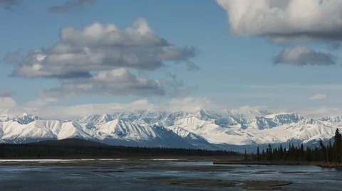 River running off Alaska Range copy Video stock 95183847