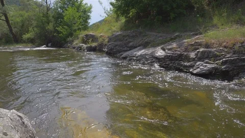 The river is running fast. Beautiful View Stock Footage 111417586