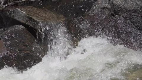 River Running Slow Motion Stock Footage 76748834