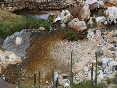 River running through a desert canyon Stock Footage 71144758