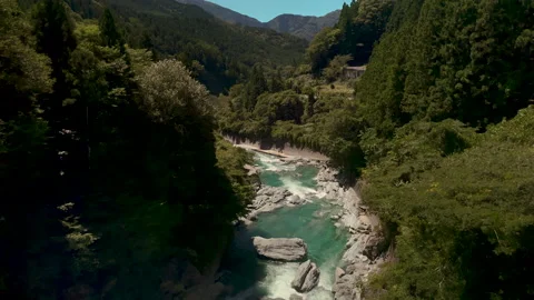 River Running Through Mountains In Shikoku, Japan Stock Footage 162700685