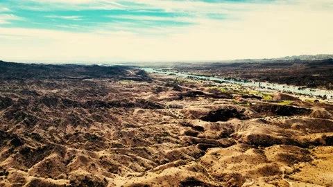 River Running Through Postapocalyptic Wasteland Stock-Footage 209296239