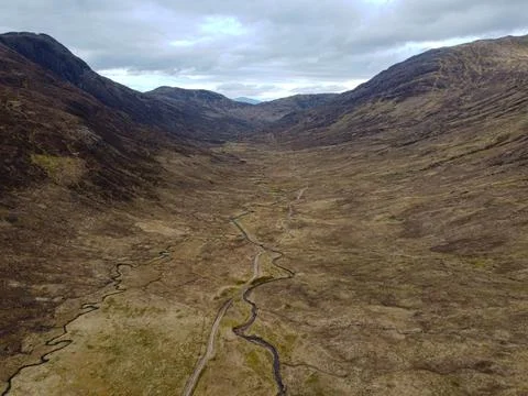 River running through Scottish Glen Stock Photos