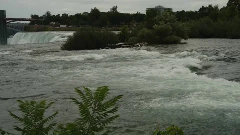 River Rushing Toward the Falls - Nature’s Threshold Stock Footage 314926966