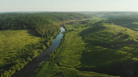 River in a russian countryside 스톡 동영상 111245833