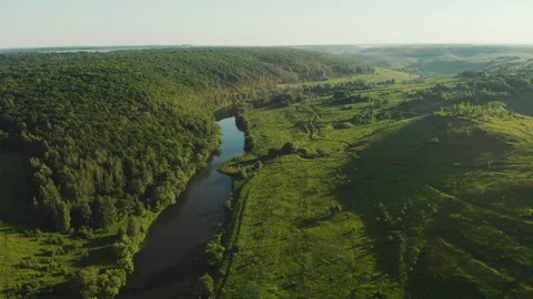 River in a russian countryside Stock Footage 111245919