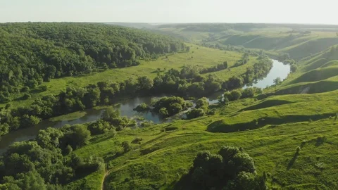 River in a russian countryside Stock Footage 111245987