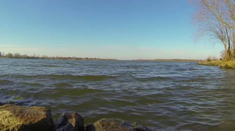 River. Сamera around. Timelapse Video stock 48072531