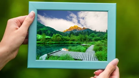 River Sava spring Zelenci in frame with moving clouds Stock Footage 134334111