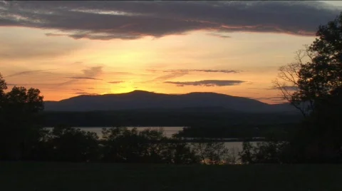 River scenic at sunset Stock Footage 311923