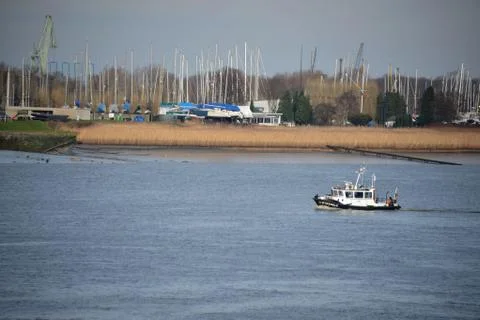 The river Schelde in Antwerp 스톡 사진
