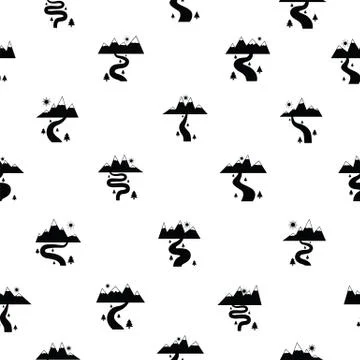 River seamless pattern background icon. Stock Illustration