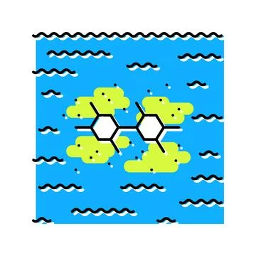 River sediments pcb particles color icon vector illustration Stock Illustration