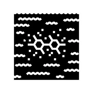 River sediments pcb particles glyph icon vector illustration Stock Illustration