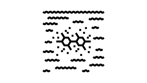 River sediments pcb particles line icon animation Stock Footage 326122037