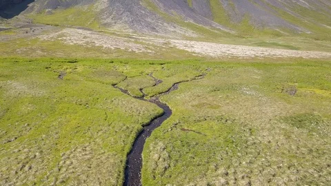 River seen from above, Iceland Stock Footage 111464349