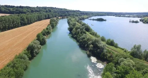 River seen from the sky Stock Footage 85857286