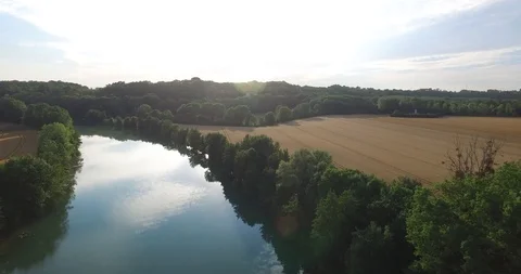 River seen from the sky Stock Footage 85857328
