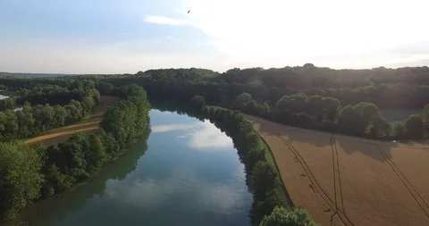 River seen from the sky Stock Footage 85857374