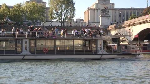 River Seine Paris Bridge Stock Footage 94874294