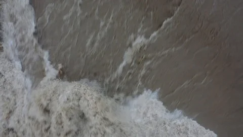 River Serio in flood Vídeo Stock 97401123