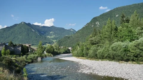 River Serio in Valbondione Stock Footage 134022130