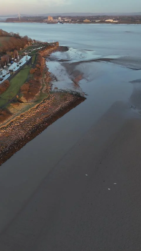 River Severn, Lydney and Sharpness Docks, Gloucestershire, UK. Stock Footage 262844605