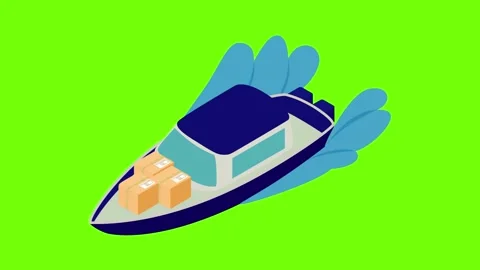River shipping icon animation Stock Footage 152577099