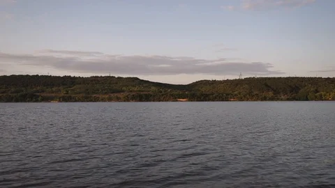River shore, current, windy weather Stock Footage 114630993