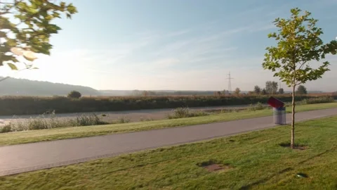 River Shore Park Stock Footage 161315576