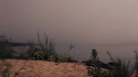 River Shore Before the Rain Stock Footage 7340641