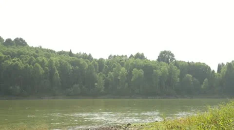 River in Siberia Panorama Stock Footage 11434771
