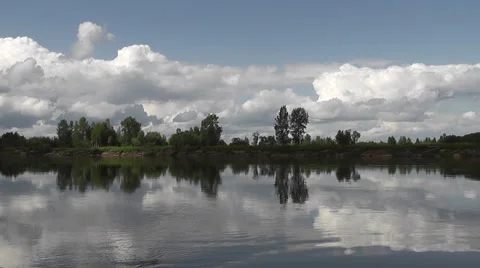 River in Siberia in the summer Stock Footage 42493883